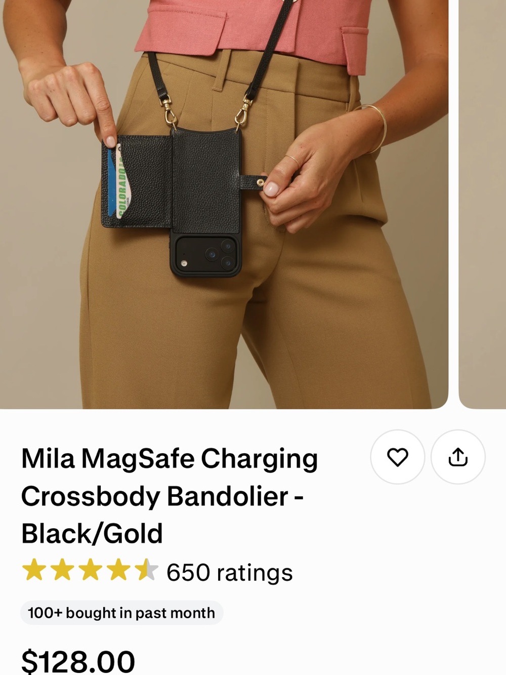 Bandolier Leather MagSafe Crossbody Phone Case - two cases! - Picture 5 of 13